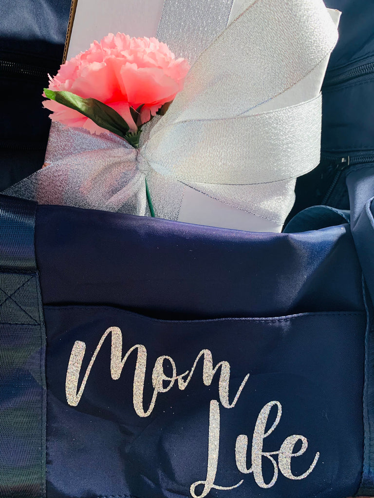 Mom Life Mini Duffle Bag - Hospital Bag, Diaper Bag, Weekend Bag